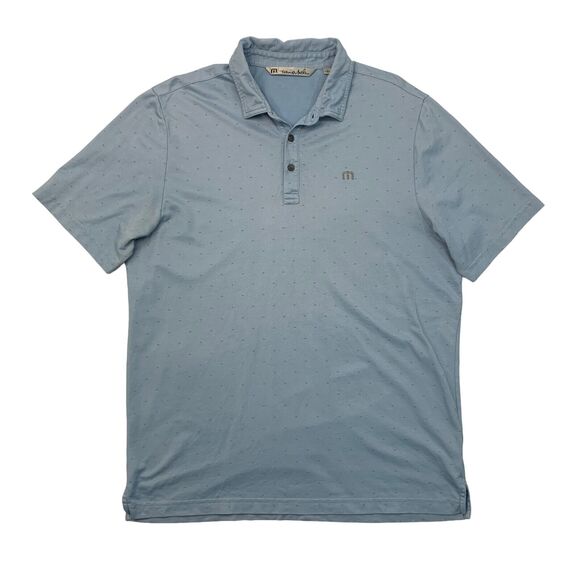 Travis Mathew Polo Shirt Mens L Large Prairie Sky Short Sleeve Pima Cotton Golf - Picture 1 of 13